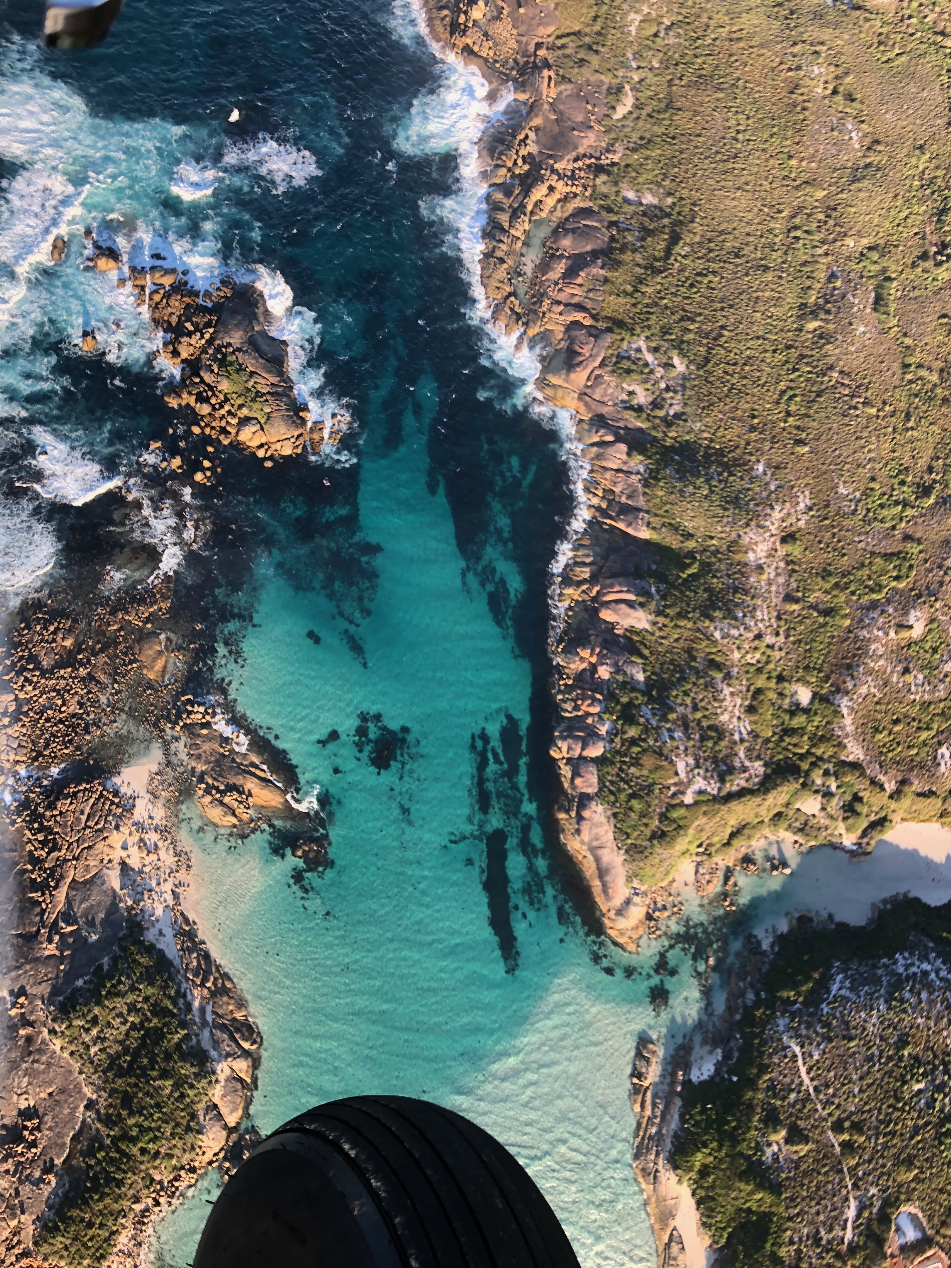 Aerial view of the coast at Elephant Rocks