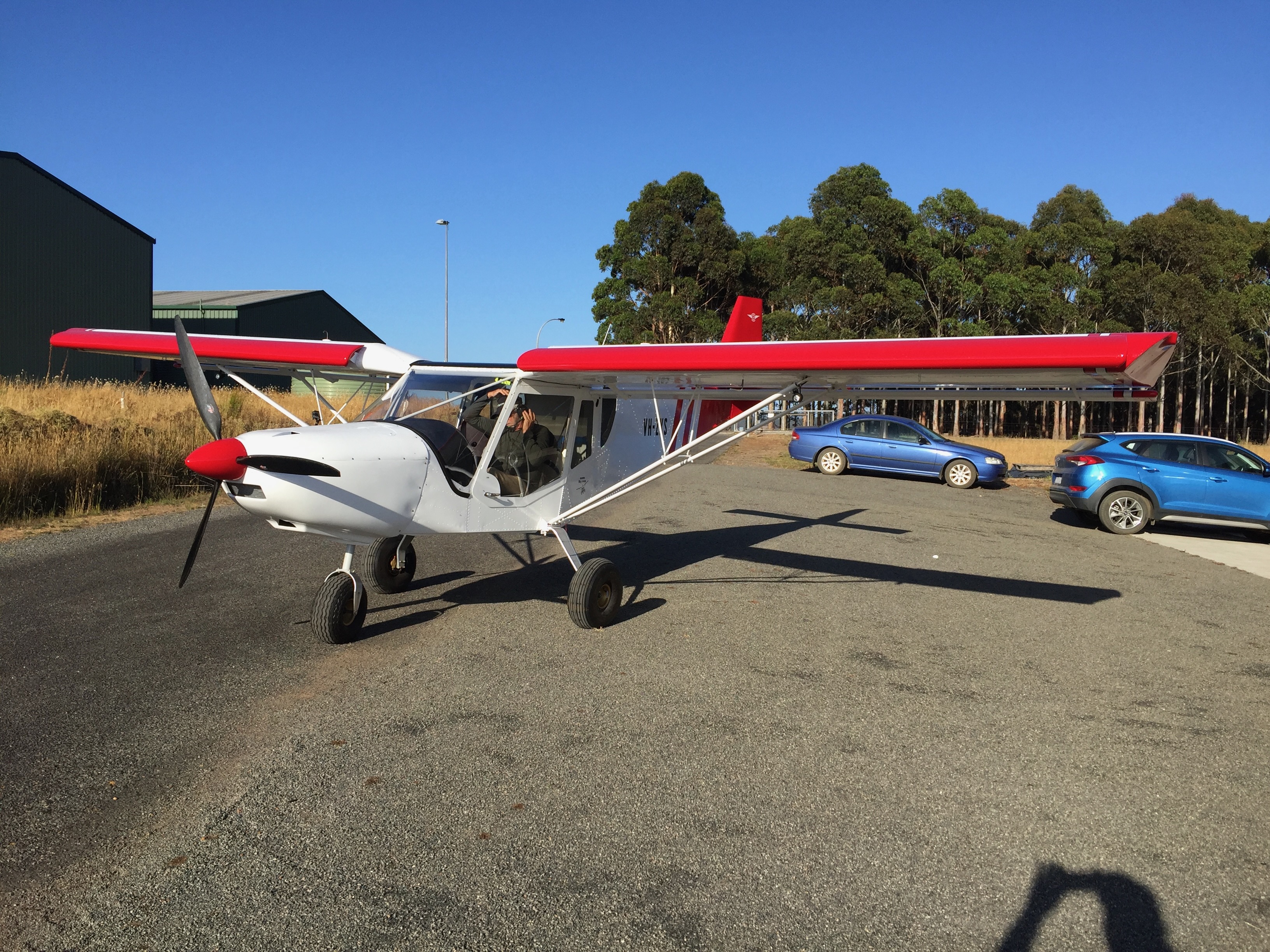 Taxiing from the hangar
