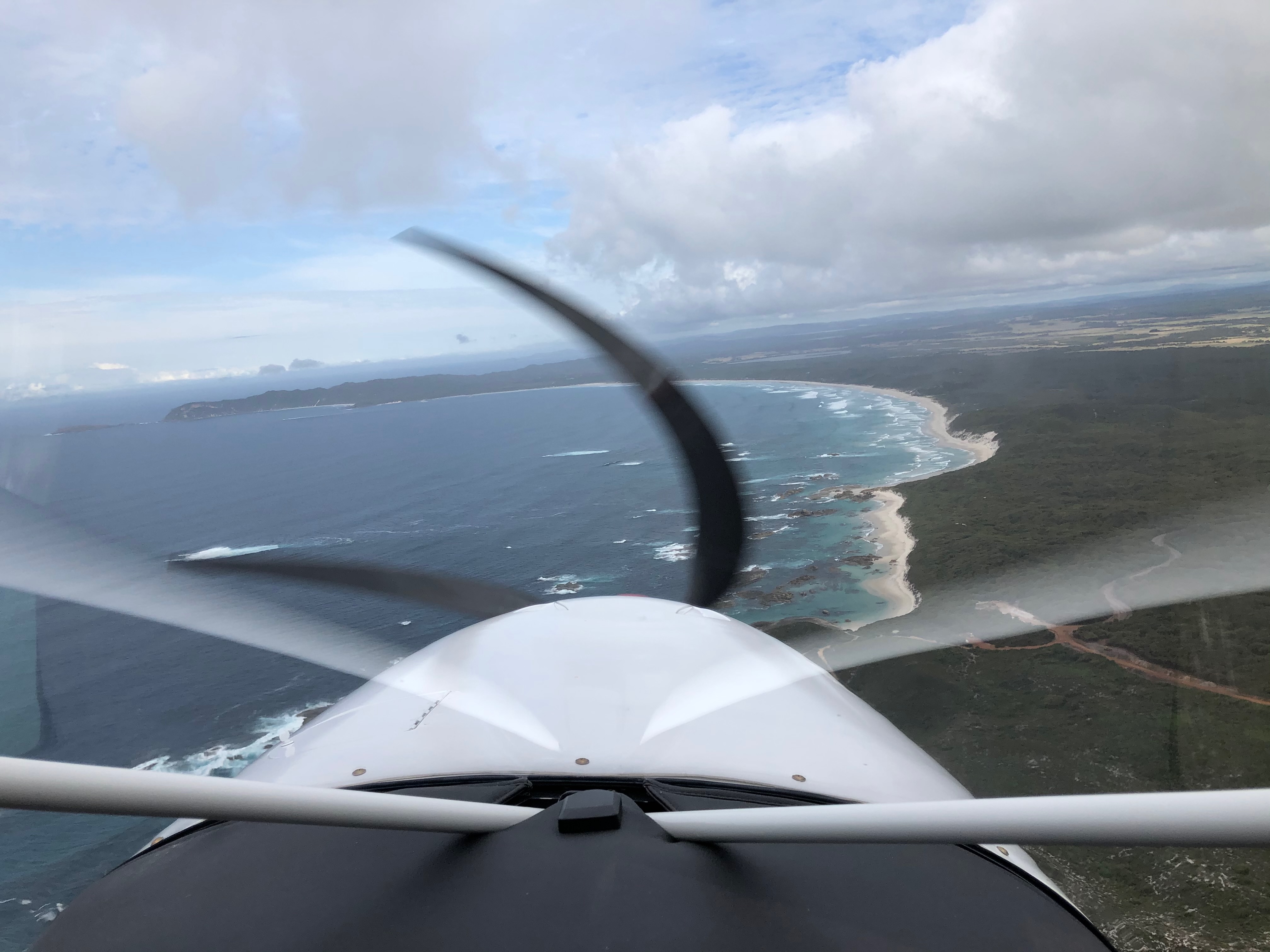 Flying the southern coast near Denmark